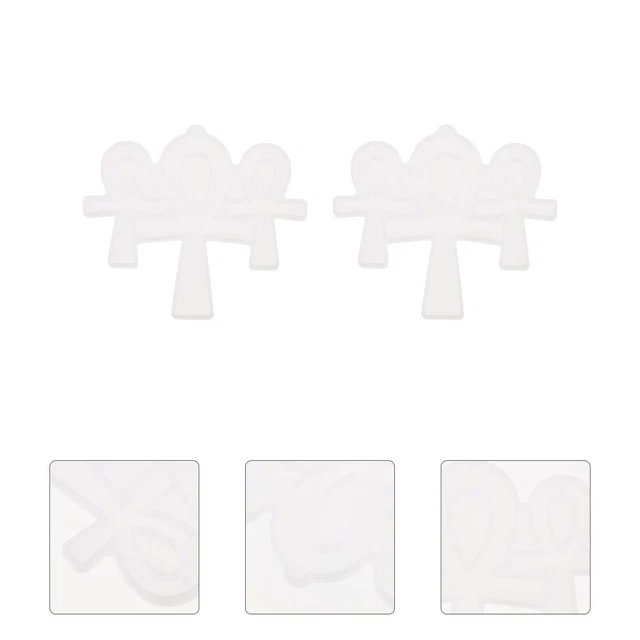 2 Pcs Cross Keychain Molds Fudge Chocolate Molds Ornament Earrings DIY Silicone
