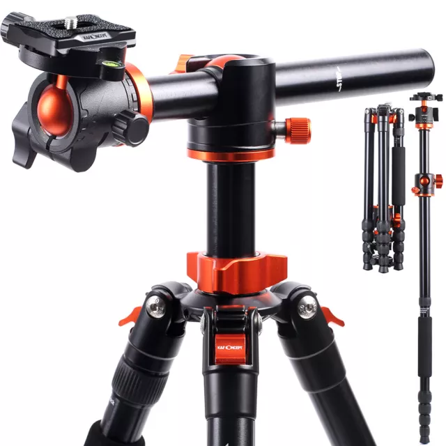 K&F Concept 67'' DSLR Camera Tripod Monopod Horizontal Aluminium With Ball Head