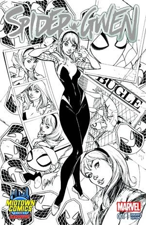 Spider-Gwen #1 Midtown Exclusive J Scott Campbell Sketch Variant Cover