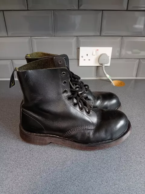 Dr Marten Vintage Black Steel Toe Cap Boots Size 11