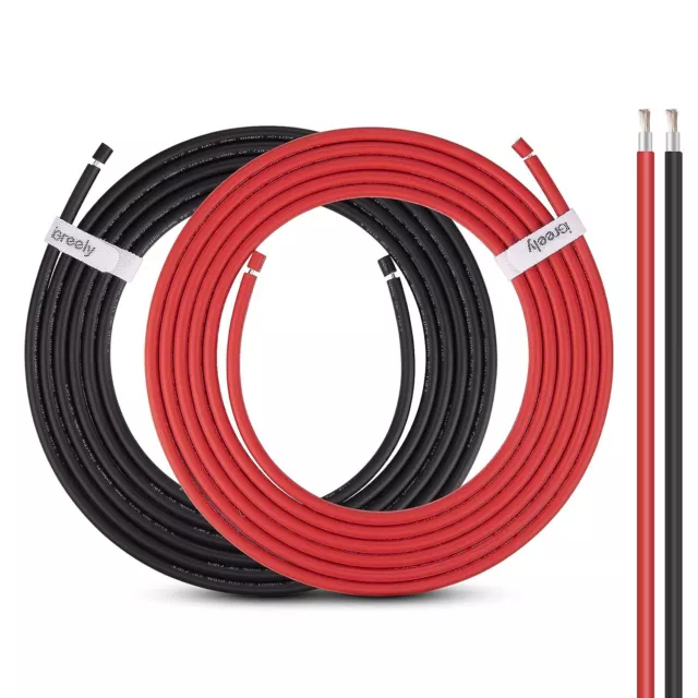 Solar Panel PV Cable DC Rated Black/Red 4mm²/6mm² Insulated Solar Wire