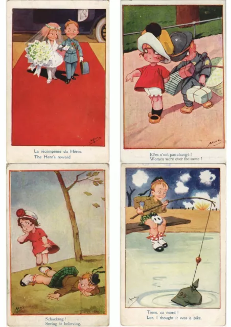 A. WUYTS ARTIST SIGNED CHILDREN HUMOR 20 Vintage Postcards Pre-1940 (L3210)