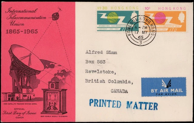 Japan Besetzung II. WK Hongkong; ITU 1965 kpl. auf Lupo.-FDC  17.5.65, Kanada