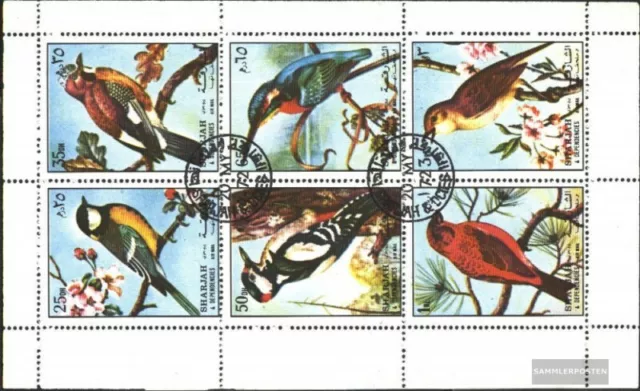 Sharjah 1178-1183 Kleinbogen (kompl.Ausg.) gestempelt 1972 Vögel