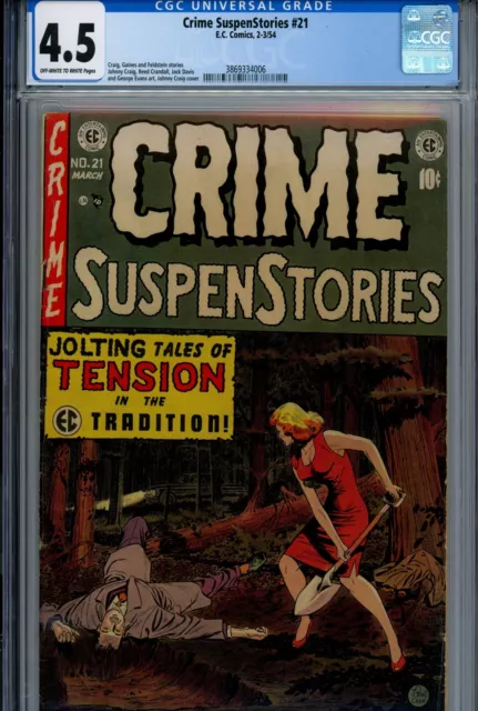 Crime SuspenStories Vol 1 21 CGC 4.5 (VG+) EC (1954)