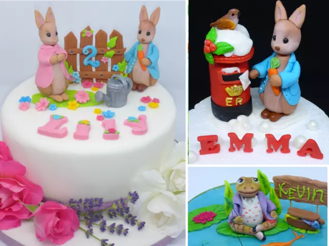 Peter Rabbit Benjamin Bunny Jeremy fisher cake Edible Birthday Cake Topper 2