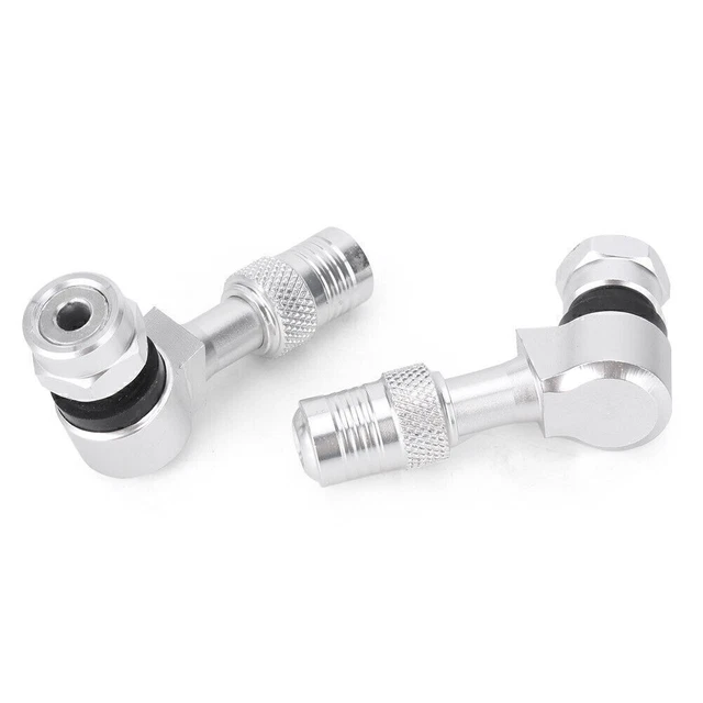 Valvola Angolo 11,3 mm 90° Grado Ruota Moto Pneumatico Valvola Tubeless Stelli Argento