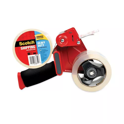 Scotch Packaging Tape Dispenser With Two Rolls Of Tape, 3" Core, For Rolls Up To