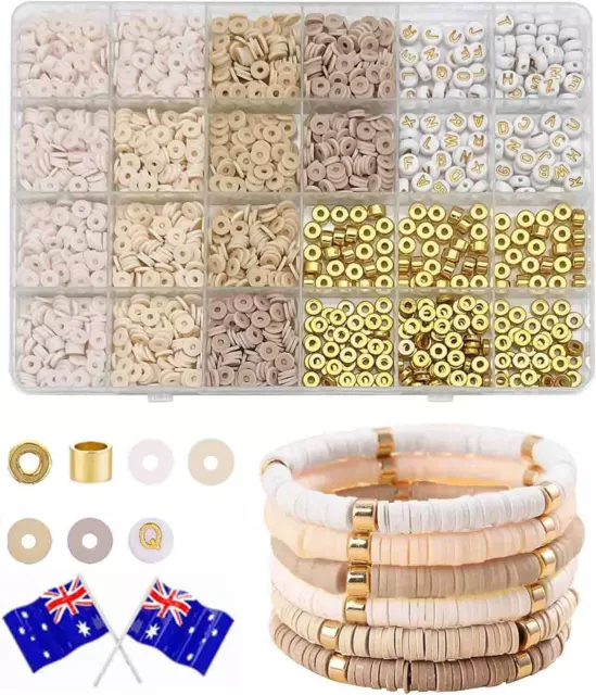 2064PCS/Set Clay Beads for Bracelet Making Kit Clay Flat Polymer Beads Jewellery