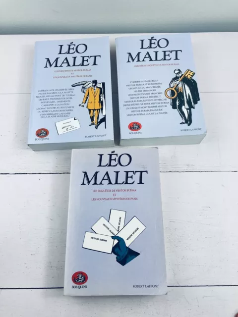 3x Nestor Burma Books Léo Malet (in French ~ Français) Robert Laffont Bouquins