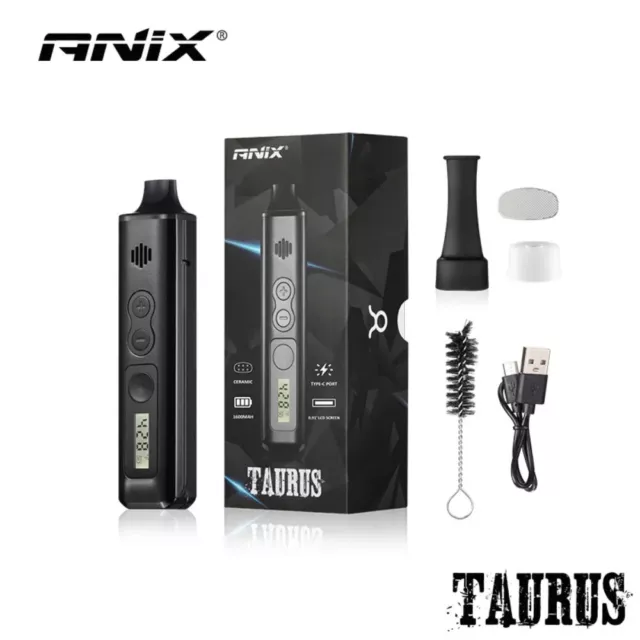 ANIX TAURUS Vaporizer, Phyto-Verdampfer für Heilkräuter, USB-C, schwarz