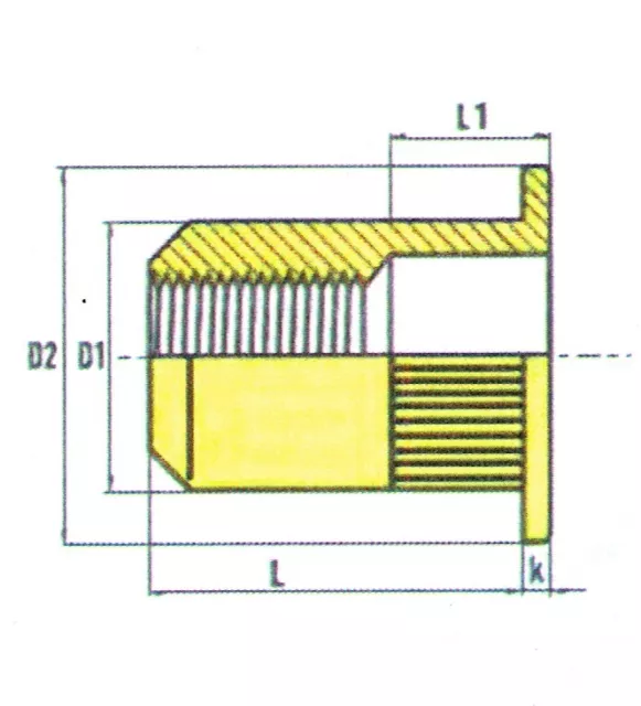 Blinf Rivet Studs M3, M4, M5, M6, M8 Stainless Steel, Flathead, Blind Rivet Nut 2