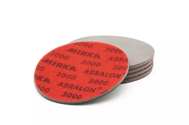 5 x Mirka Abralon Ø 150mm - P 3000 Schleif Pad Schleifscheibe