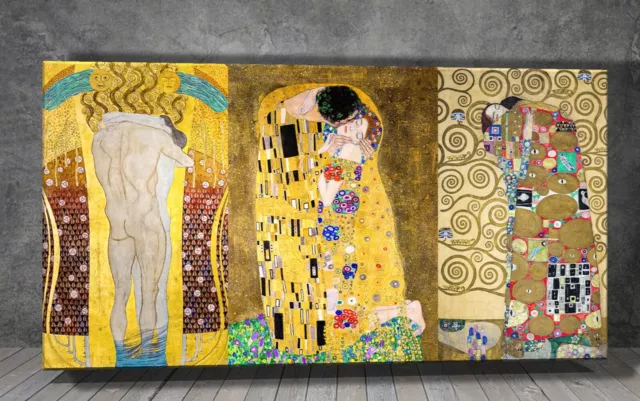 Gustav Klimt The Kiss  CANVAS PAINTING ART PRINT WALL FRAMED POSTER W 377y