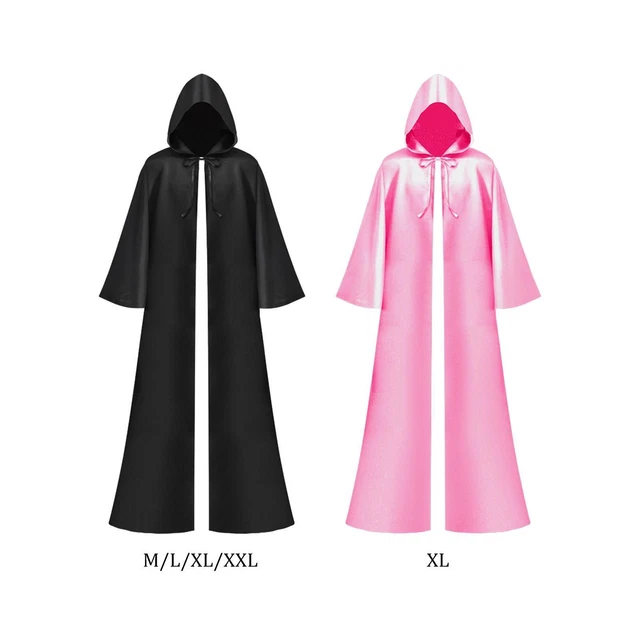 Cape d'Halloween, déguisement de sorcière, Costume gothique à capuche, Cape