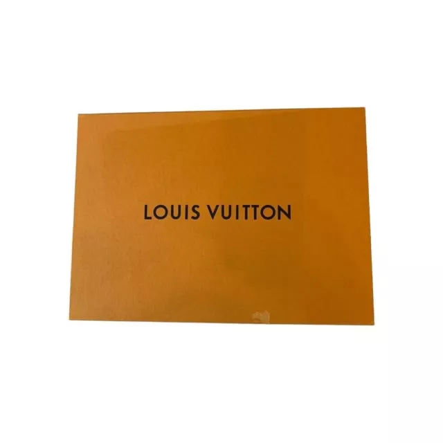 New Authentic Louis Vuitton Orange Magnetic Gift Box Card 9” 4” x 4” Blue  Ribbon