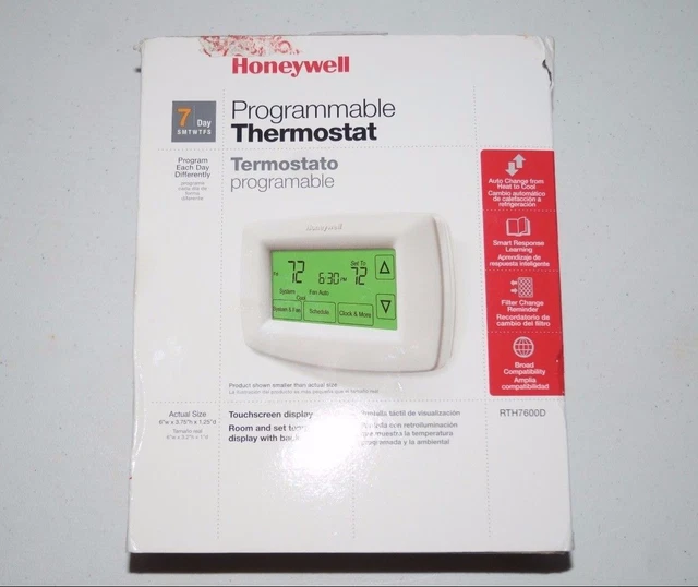THERMOSTAT PROGRAMMABLE 7 jours à écran tactile Honeywell RTH7600D EUR