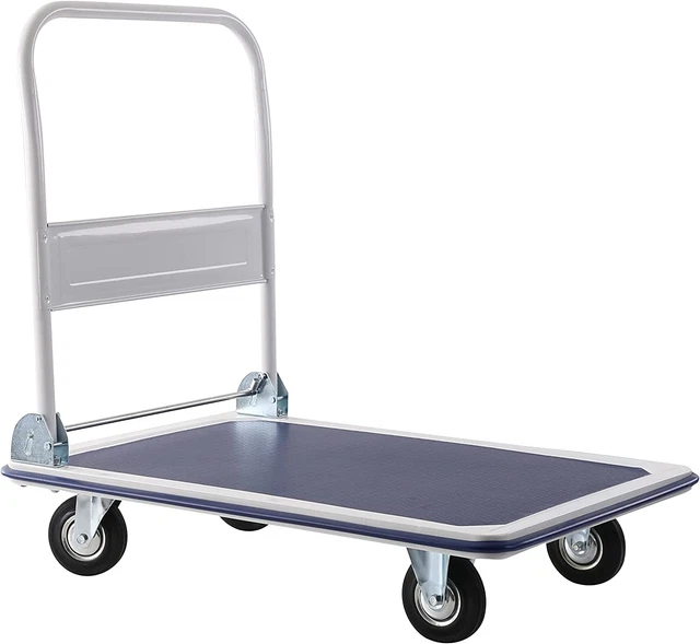 Carrello per Trasporto Pieghevole | Portata 300 Kg | Carrello a Piattaforma Con