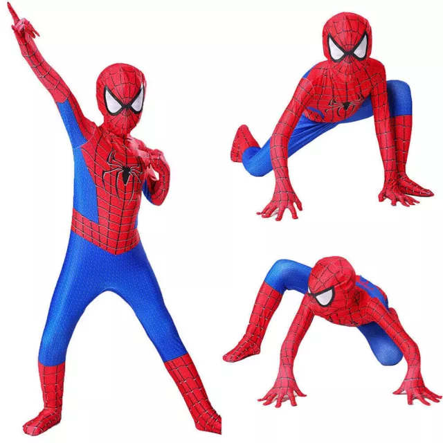 Kids Boys Cosplay Spiderman Fancy Dress Party Jumpsuit Costume Clothes 312 Age