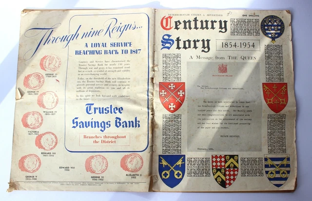 Peterborough Citizen & Advertiser Century Story 1854-1954 Vintage Newspaper