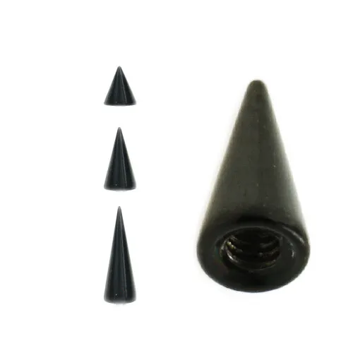 Lot de 2 piercing noir 1,2 mm pointes embout oreille lèvre hélice tragus piercing