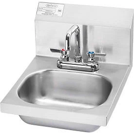 Krowne HS-18 16" Wide Hand Sink With Deck Mount Faucet, Wrist Handles Krowne
