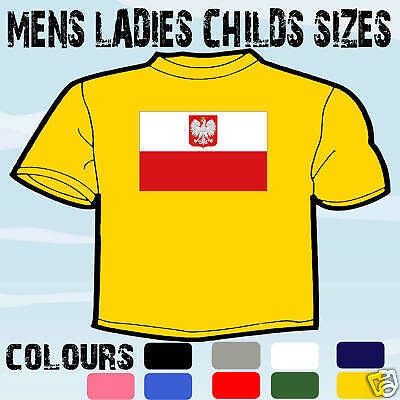 La Polonia Bandiera Polacca EMBLEMA T-Shirt Tutte le Taglie e Colori 3