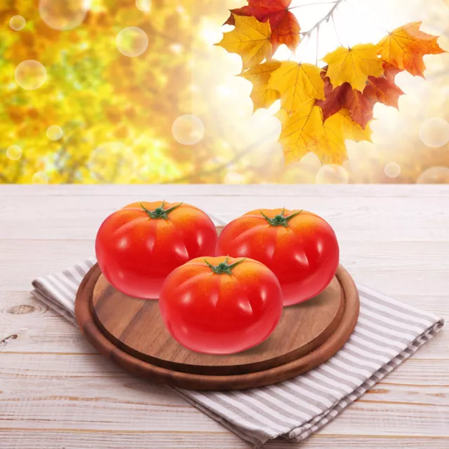 6pcs Artificial Lifelike Red Tomatoes for Kitchen Decoration & Photoshoot Props