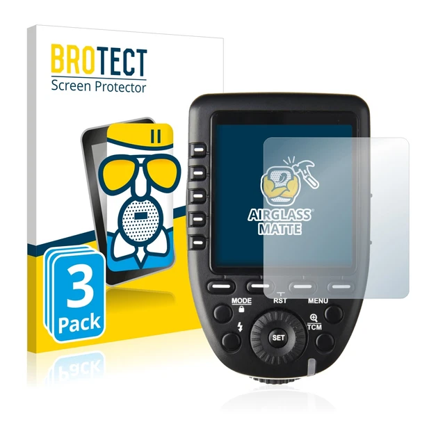 3x lámina de vidrio blindado BROTECT mate para Godox XPro lámina de vidrio protectora reflejada