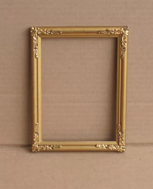 Small Victorian Picture Frame With Brass Corner Ornaments, Excellent Condition