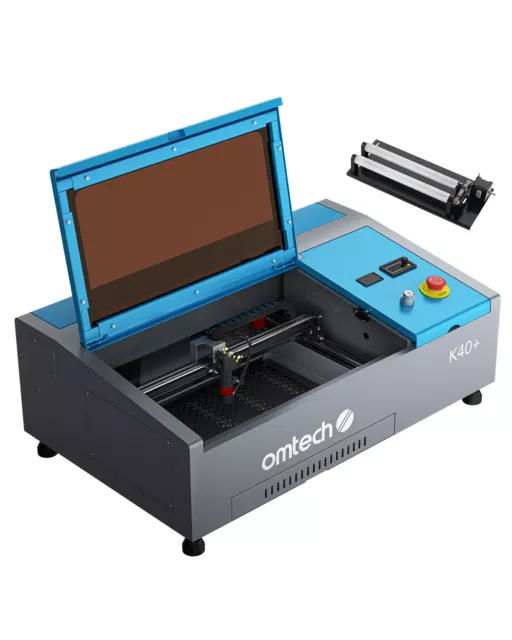 OMTech 40W CO2 Laser Engraver 8"x12" K40+ Engraving Machine with Rotary Axis