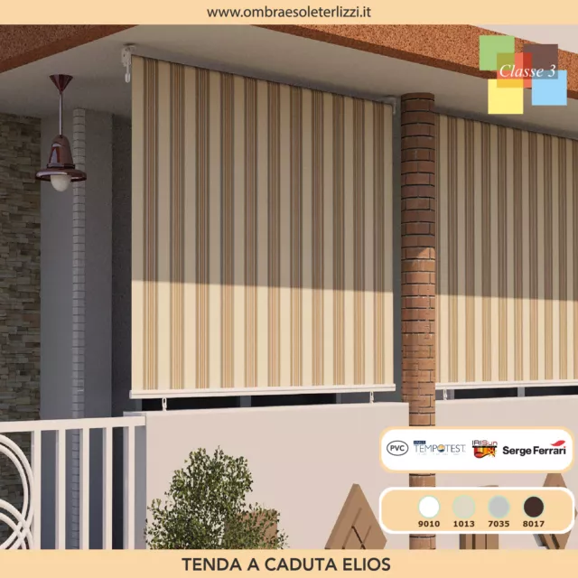 Tenda da sole a caduta a rullo avvolgibile con ganci balcone esterno cotone pvc