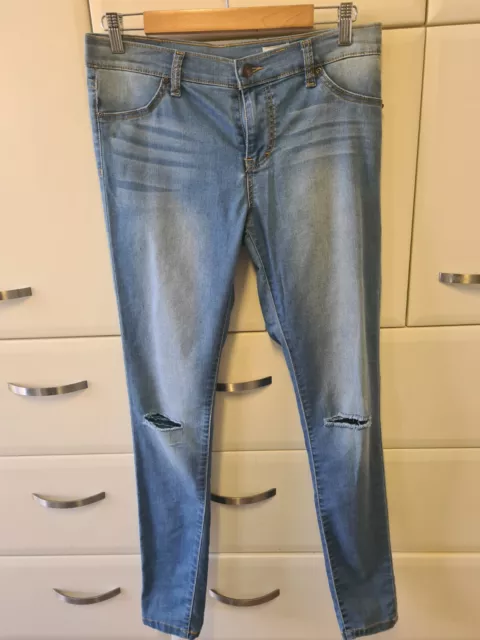 Rusty Spray On Jeans Size 12 Light Blue Denim