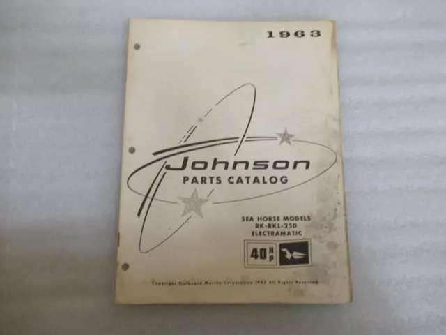 PM140 1963 Jonhson Sea Horse 40 HP Electramatic Parts Catalog Manual P/N 379274