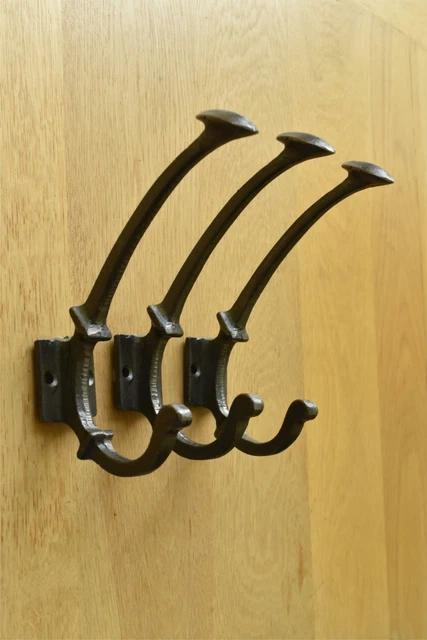 Three Arts & Crafts simple cast iron coathook wall door hanger coat hook AL52
