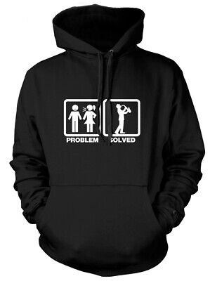 Problem Solved Play Saxophone Mens Funny Unisex Womens Hoodie
