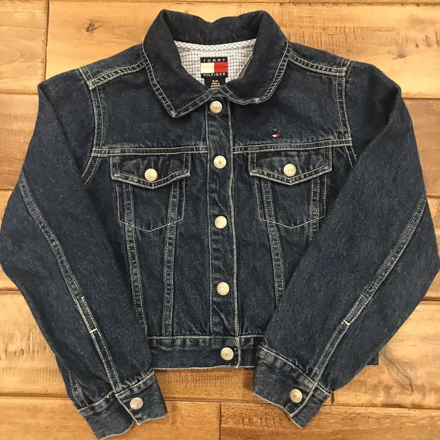 Girls Tommy Hilfiger 100% Cotton Denim Jean Jacket Size Small Blue