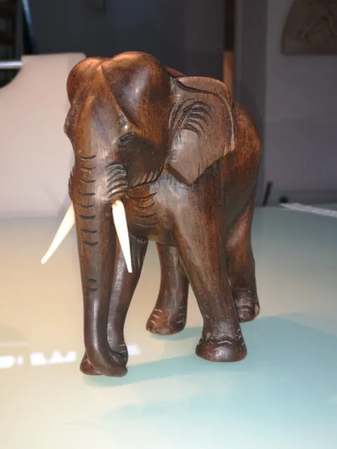 Elefant Teak/Ebenholz 45 Jahre alt Handarbeit geschnitzt Afrika Indien 0,969 kg