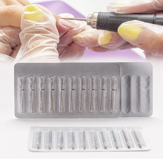 10pcs/Set Cuticle Clean Nail Art Drill Bit Electric Nail File  Pedicure Remover