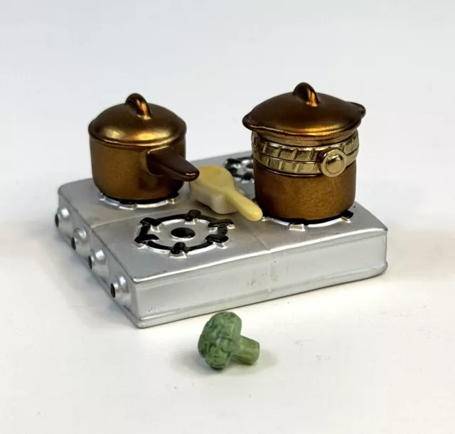 PHB Porcelain Hinged Trinket Box Cooktop With Broccoli Trinket