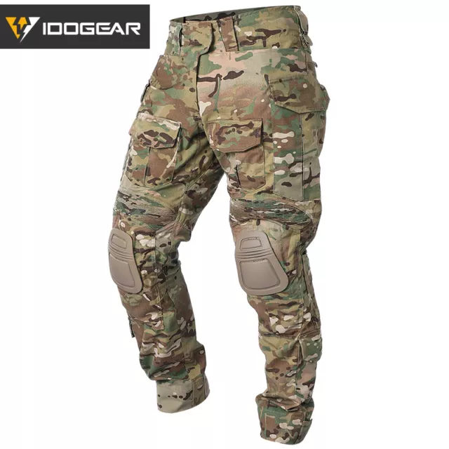 IDOGEAR G3 Pantalones de Combate w / Rodilleras Airsoft Pantalones Tácticos Camo