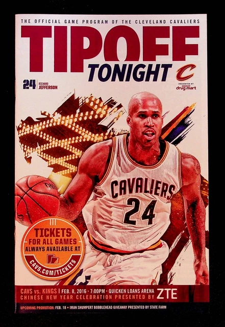 Cleveland Cavaliers Sacramento Kings NBA Game Program 2016 Championship Season
