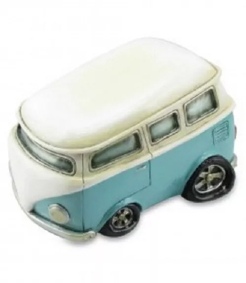 Caja de Dinero Furgoneta VW Años 70 Les Alpes Kombi Blanco Azul 014 18401