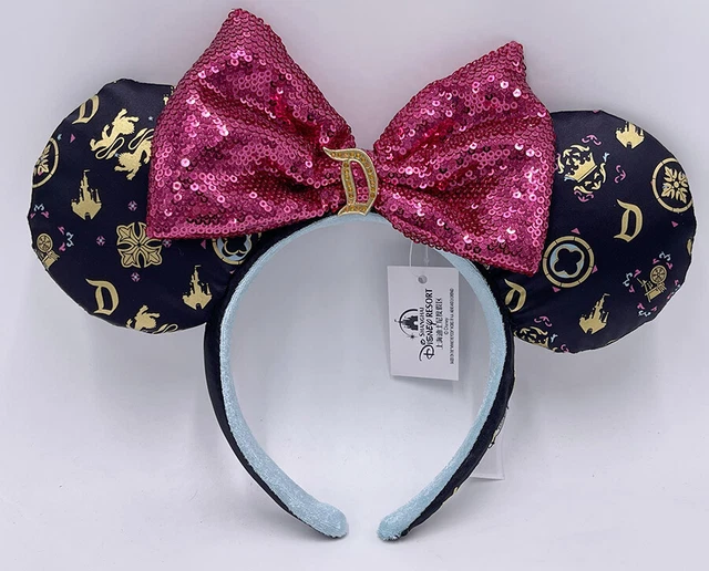 Castle 2022 Cutie Disneyland Resort Ears Sequin Bow Sleeping Beauty Headband A3