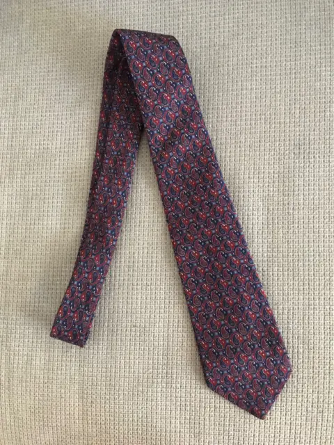 Cravate en soie vintage LANVIN motifs cachemire