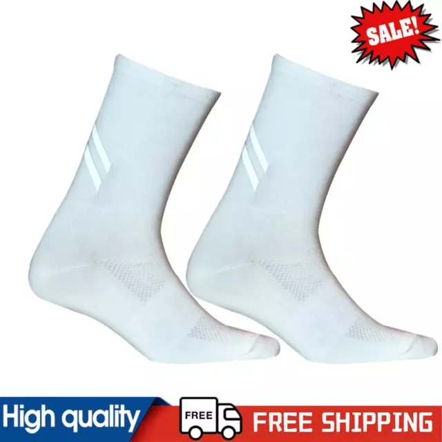 DH Reflective Cycling Socks Bicycle Sport Fitness Night Riding Sock (White)