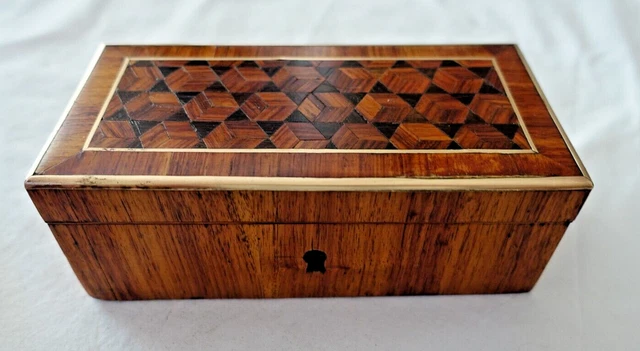 Grand Coffret à Bijoux Marqueterie Palissandre Et Laiton – Style Ancien, Déco Et Rangement