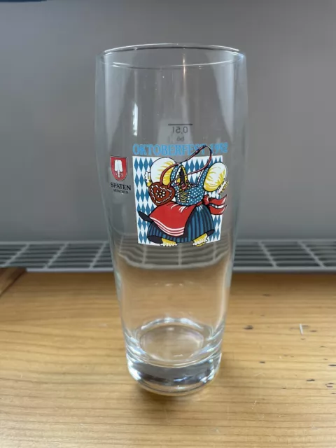 Oktoberfest Glas 1992 Spaten Bierglas für Sammler München Bayern 0,5 L