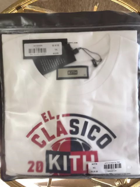 Kith x El Clasico T-Shirt White Navy Red Barcelona NWT Sz XL
