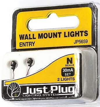 Woodland Scenics JP5659 N Just Plug Entry Wall Mount Lights (Pack of 2)